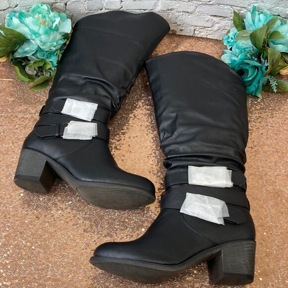 JOURNEE COLLECTION Black Late Boot 8M - Picture 1 of 5